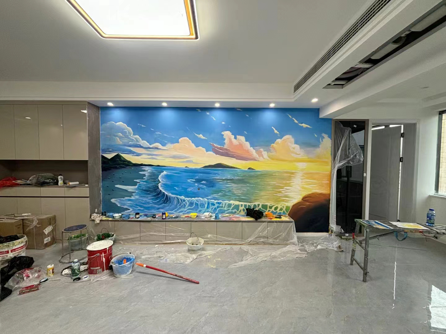 湖州浮雕壁画师彩绘手绘墙会艺术创作